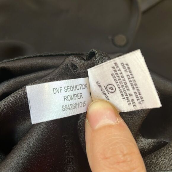 NWT Diane von Furstenberg | Black Seduction Mesh Side Collared Paneled Romper 10 - Picture 14 of 14